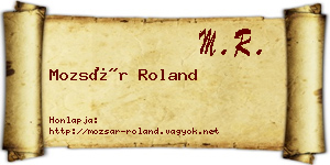 Mozsár Roland névjegykártya